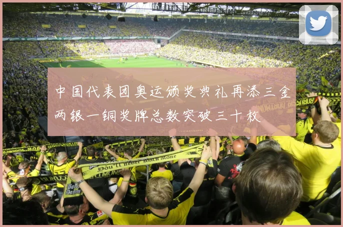 中国代表团奥运颁奖典礼再添三金两银一铜奖牌总数突破三十枚